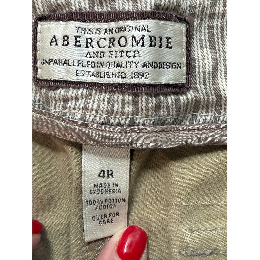 Abercrombie & Fitch Flare Pants Womens 4R Khaki Tan Vintage Low Rise Y2K Cotton - Picture 5 of 13